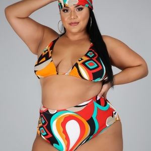 3pc plus size swim bikini